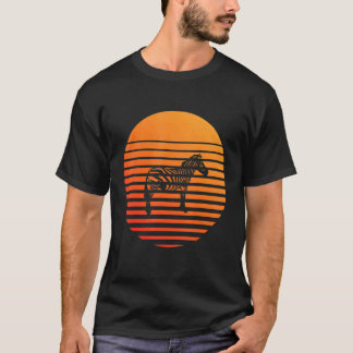 Sebra skuggsilhuett framför en sol t shirt