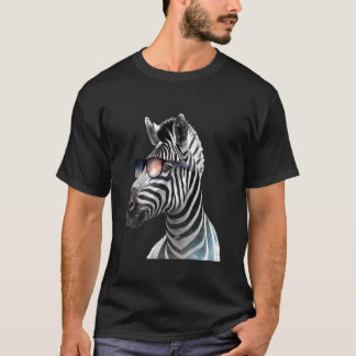 Sebra solglasögon konst afrikansk djur älskare Saf T Shirt