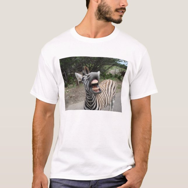 sebra som cheesing t-shirt (Framsida)