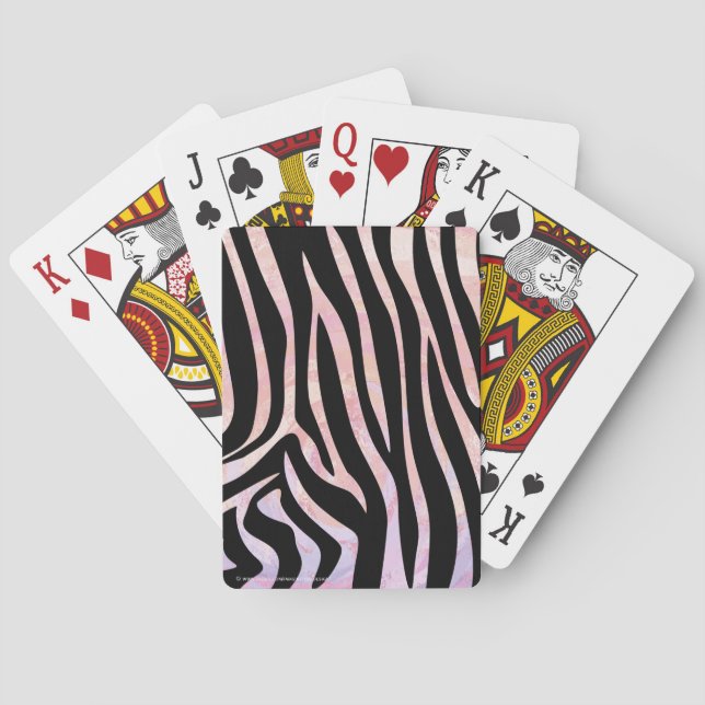Sebra Svart och Rosa Tryck Spelkort (Baksidan)