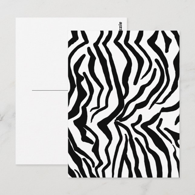 Sebra Svart Och Vitt Hudpäls Mönster Vykort (Fram/baksida)
