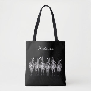 Sebra Totebag med Genomgående Tryck Tygkasse