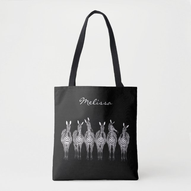 Sebra Totebag med Genomgående Tryck Tygkasse (Framsida)