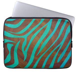Sebrabrunt och krickatryck laptop sleeve