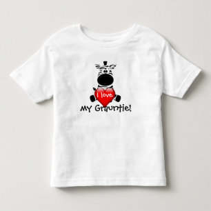 Sebradesignen med "älskar jag min grauntie ", t shirt