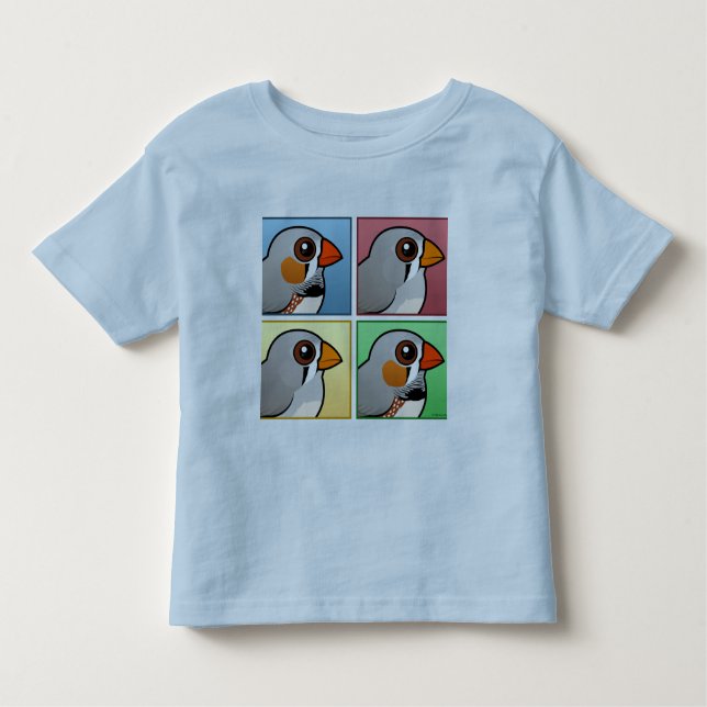SebraFinch för fyra färg Tee Shirt (Framsida)