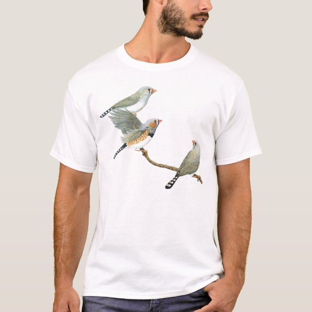 SebraFinchTrio - Taeniopygia guttata Tee (Framsida)