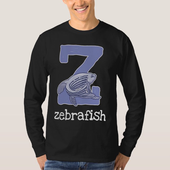 Sebrafisk Alfabet Bokstav Fisk Barn T Shirt (Framsida)