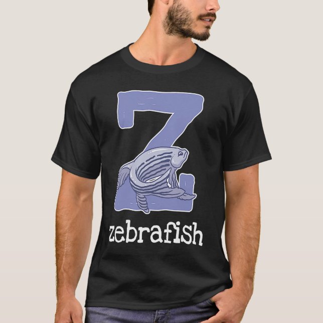 Sebrafisk Alphabet Brev Fish Kids T Shirt (Framsida)