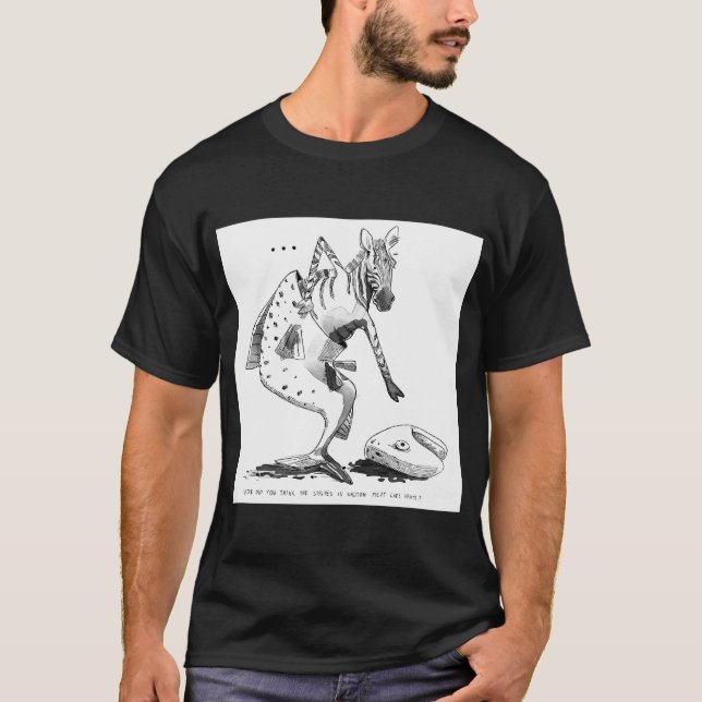 Sebrafisk Tecknad Bild T Shirt (Framsida)