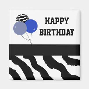 Sebrafödelsedagsballonger Magnet