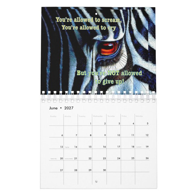 Sebrakalender 2019 kalender (Jun 2027)