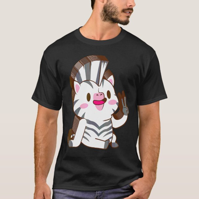 Sebramånglager Fred Avslappnad Söt Estetisk T Shirt (Framsida)