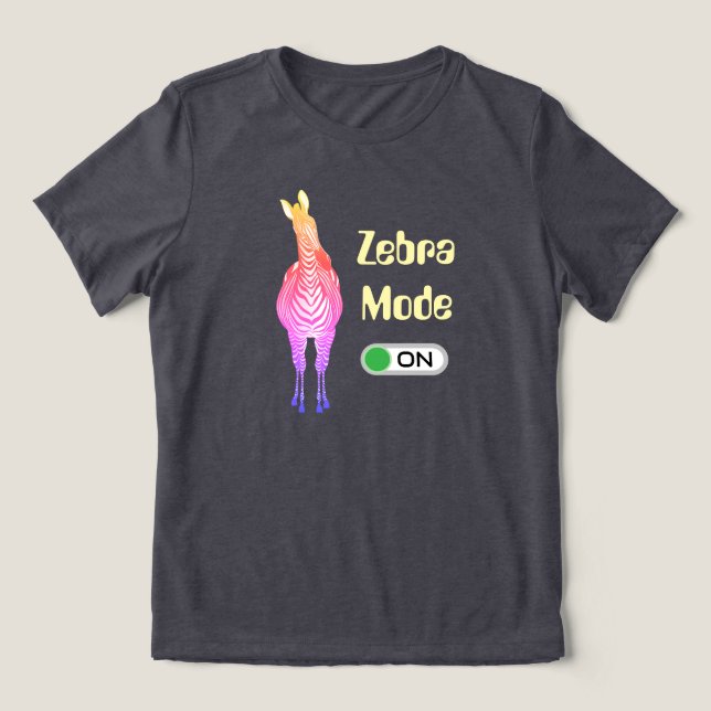 Sebramodus PÅ, anpassningsbara färger för regnbågs T Shirt (Design Framsida)