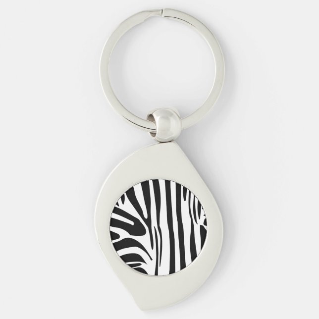 Sebramönster Swirl Silverfärgad Nyckelring (Framsidan)