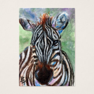 Sebraporträtt ACEO ArtCard Visitkort