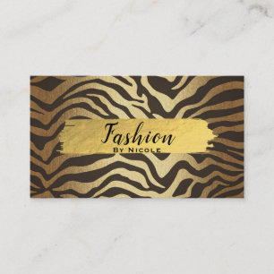 Sebraprint Djurhud Glam Modern Visitkort