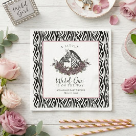 Sebrasafari Baby Shower Lilla Vilda En Pojkfest Pappersservett