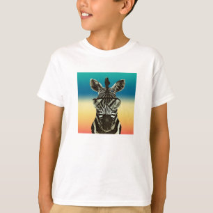 SebraSafarisebran med skuggar det kalla Zoodjur T Shirt