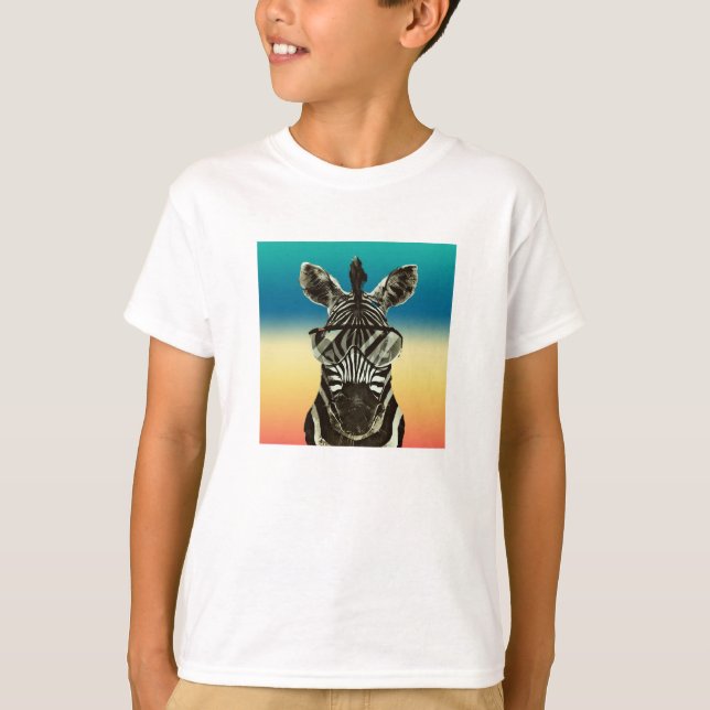 SebraSafarisebran med skuggar det kalla Zoodjur T Shirt (Framsida)