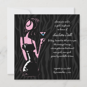 sebrasvart; bachelorette inbjudningar