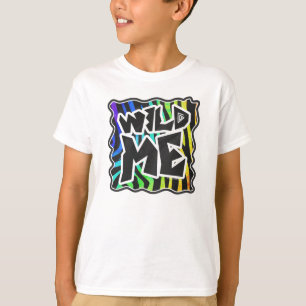 Sebrasvart och regnbågevild mig tee shirt
