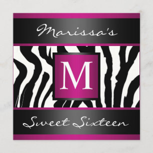 Sebrasweet sixteenMonogram Inbjudningar