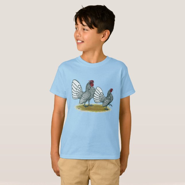 Sebright Bantams: Silver T Shirt (Hel framsida)
