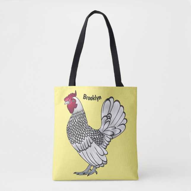 Sebright chicken cartoon illustration tygkasse (Framsida)