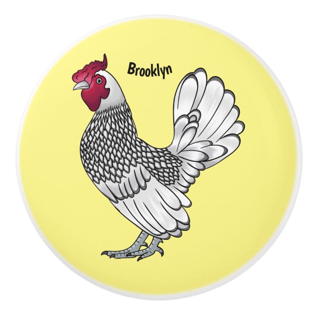 Sebright-kyckling serieillustration  knopp (Framsidan)