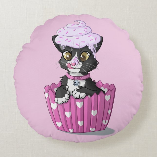 Sebrina rundadekorativ kudde (16") (Framsidan)