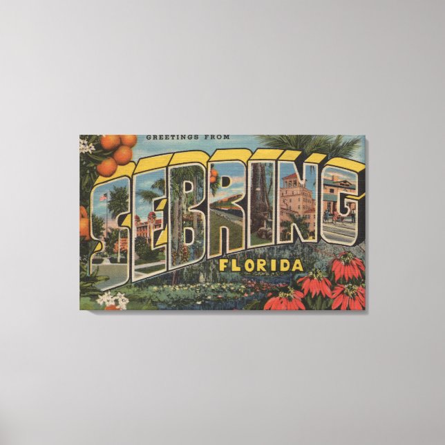 Sebring, Florida - Large Brev Scenes Canvastryck (Framsida)
