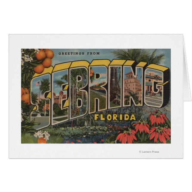 Sebring, Florida - Large Brev Scenes Hälsningskort (Framsidan Horizontal)