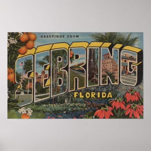 Sebring, Florida - Large Brev Scenes Poster (Framsidan)