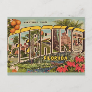 Sebring Florida Vintage Hälsning Vykort