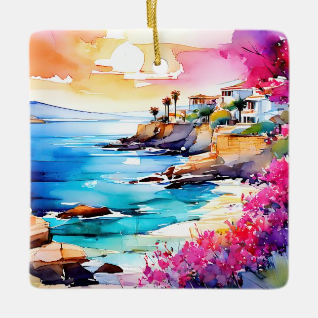 "Secluded Beach" Julgransprydnad Keramik (Framsida)