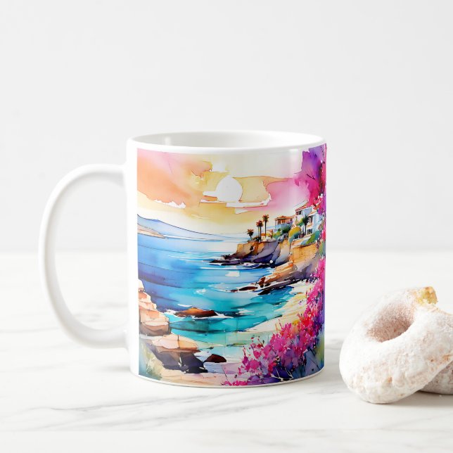 "Secluded Beach" Kaffemugg (Med munk)