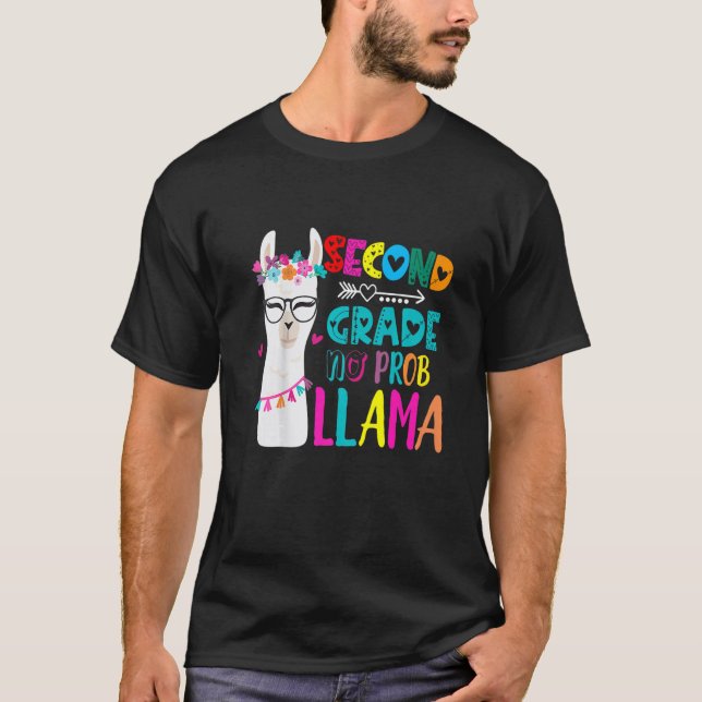 Second 2nd Grade Teacher 100 days smarter No Prob  T Shirt (Framsida)