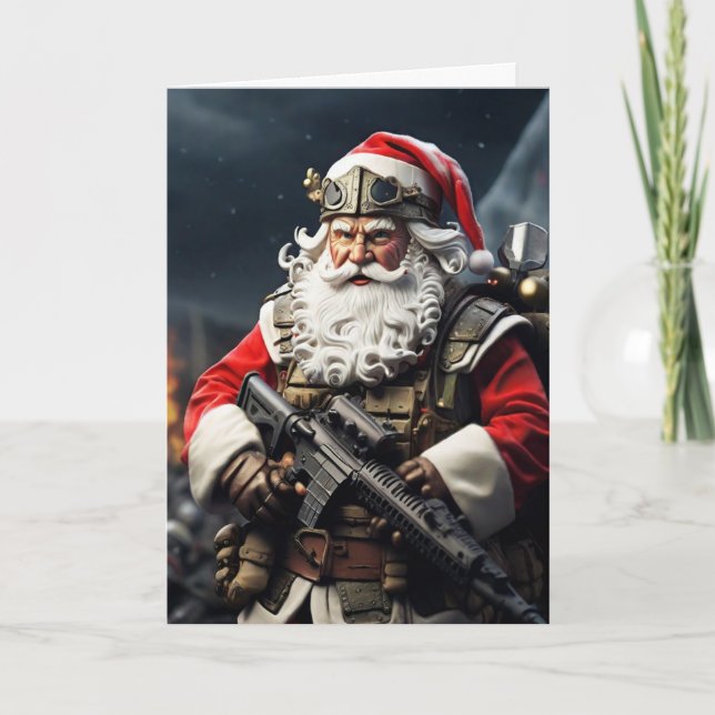 Second Amendment Santa Christmas Card Conservative Kort (Framsida)