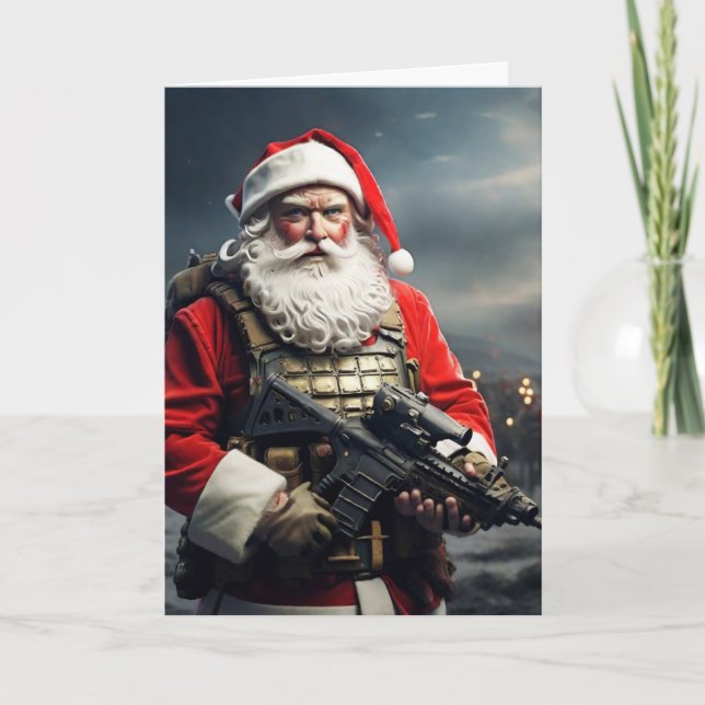 Second Amendment Santa Christmas Card Conservative Kort (Framsida)