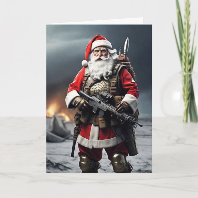 Second Amendment Santa Christmas Card Patriotic Kort (Framsida)