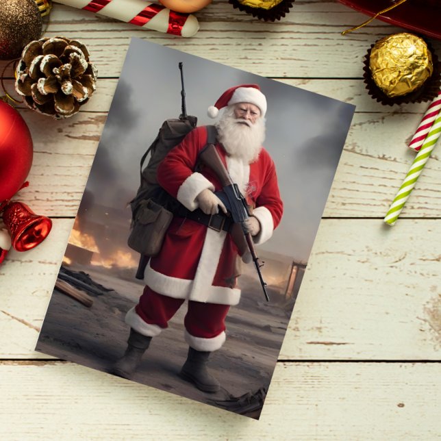 Second Amendment Tomte Rolig Jul Helgkort (Skapare uppladdad)