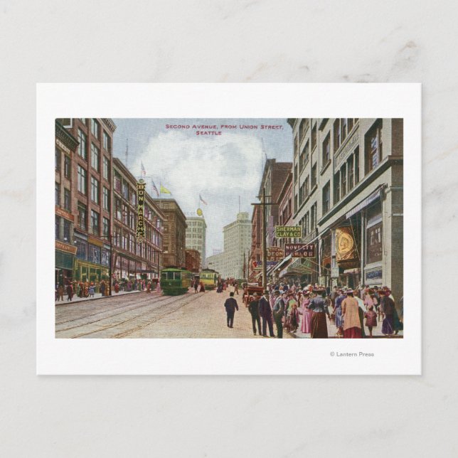 Second Avenue View från Union Street Vykort (Framsida)