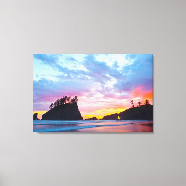 Second Beach at sunset, Washington Canvastryck (Framsida)
