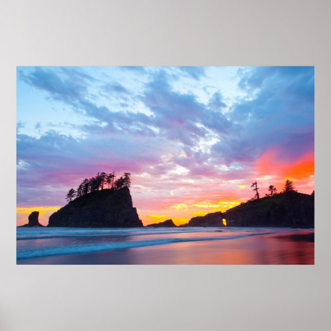 Second Beach at sunset, Washington Poster (Framsidan)