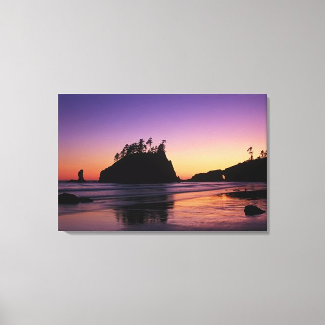 Second Beach at Twilight, Olympic NP, WA, USA Canvastryck (Framsida)
