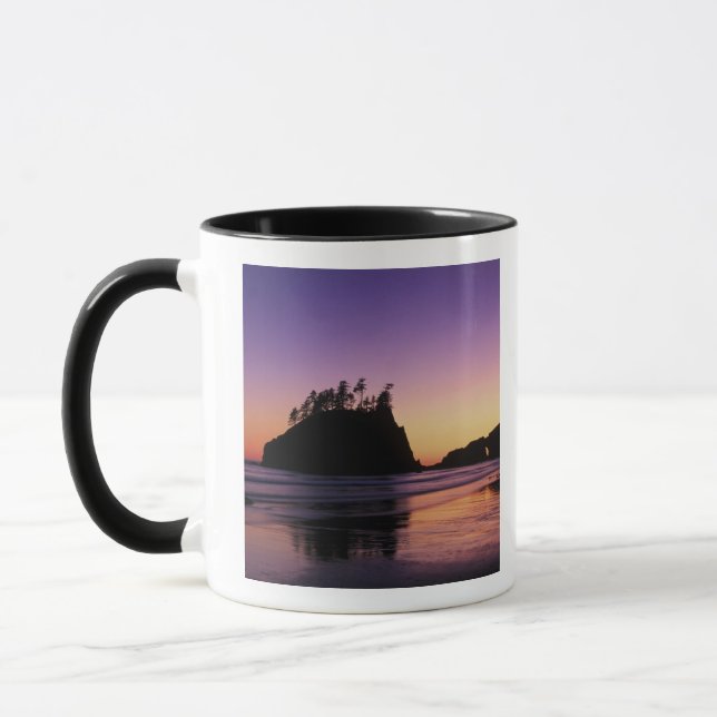 Second Beach i skymningen, Olympic NP, WA, USA Mugg (Vänster)