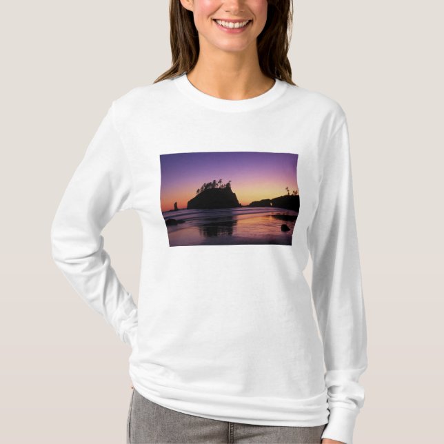 Second Beach i skymningen, Olympic NP, WA, USA T-shirt (Framsida)