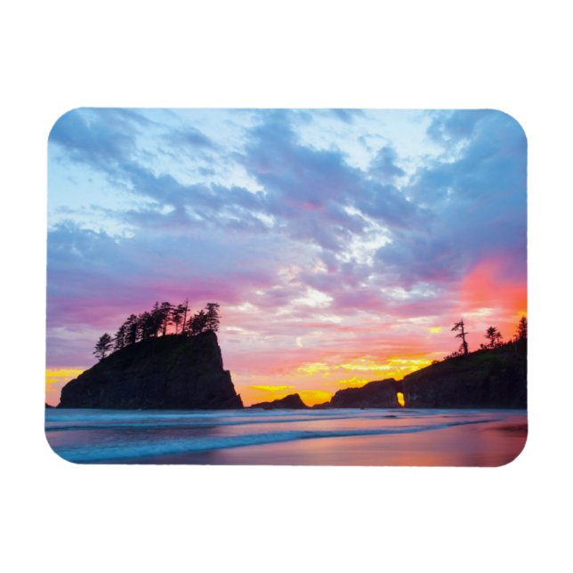 Second Beach vid solnedgång, Washington Magnet (Horisontell)