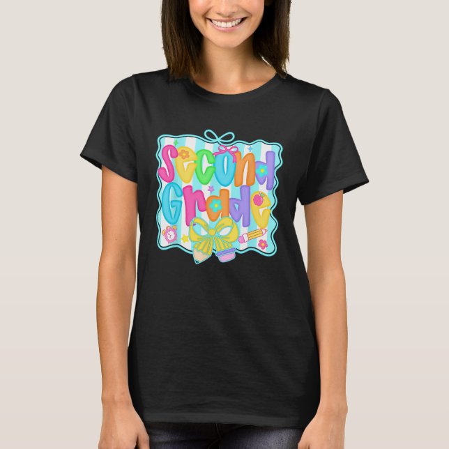 Second Grade Back To School 2nd Grade Coquette Tea T Shirt (Framsida)